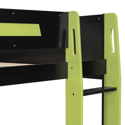 Full-Size Gaming Bunk Bed with Side-Mounted Oversized RGB Desk, USB