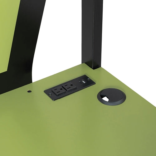 Full-Size Gaming Bunk Bed with Side-Mounted Oversized RGB Desk, USB