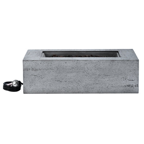 2-Piece Fire Pit Set: 41.9' Propane Fire Pit (40,000 BTU) with Burner