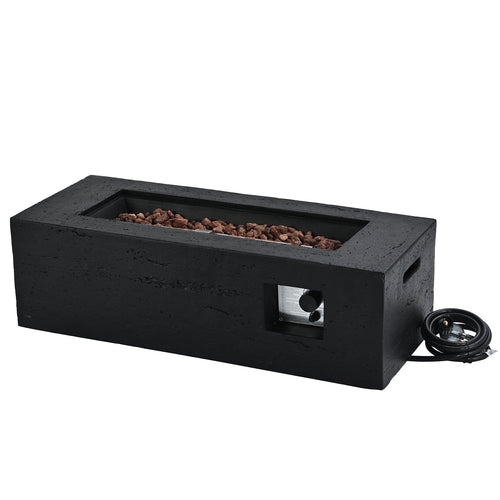2-Piece Fire Pit Set: 41.9' Propane Fire Pit (40,000 BTU) with Burner