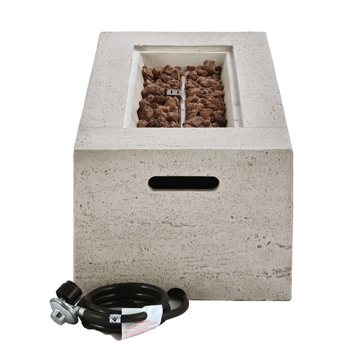 2-Piece Fire Pit Set: 41.9' Propane Fire Pit (40,000 BTU) with Burner