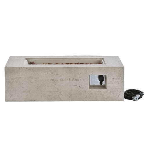 2-Piece Fire Pit Set: 41.9' Propane Fire Pit (40,000 BTU) with Burner