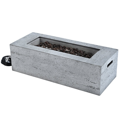 2-Piece Fire Pit Set: 41.9' Propane Fire Pit (40,000 BTU) with Burner