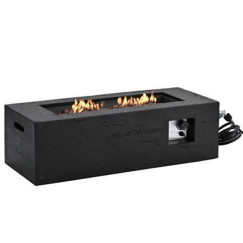 2-Piece Fire Pit Set: 41.9' Propane Fire Pit (40,000 BTU) with Burner