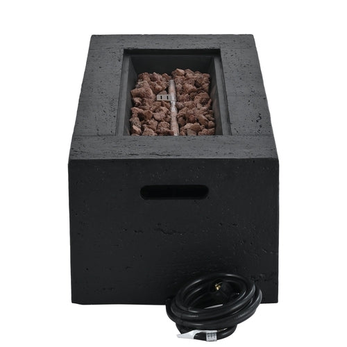 2-Piece Fire Pit Set: 41.9' Propane Fire Pit (40,000 BTU) with Burner