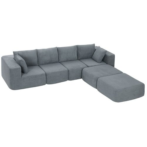 Modular Sectional Sofa, Boneless U-Shape Sectional Couch with 2
