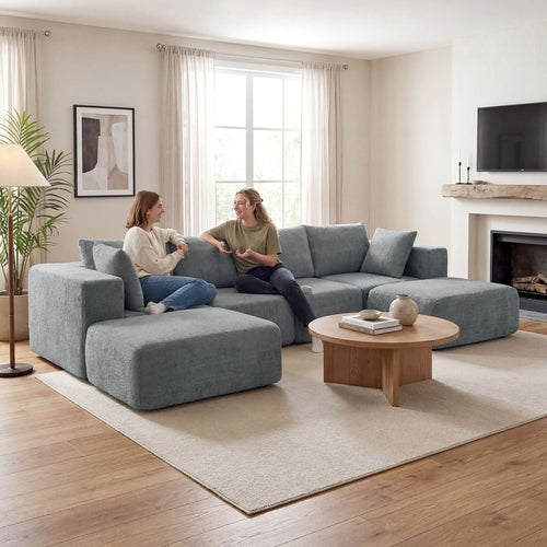 Modular Sectional Sofa, Boneless U-Shape Sectional Couch with 2
