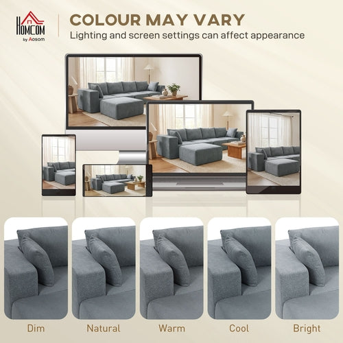 Modular Sectional Sofa, Boneless U-Shape Sectional Couch with 2