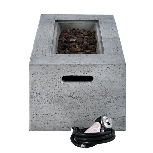 2-Piece Fire Pit Set: 41.9' Propane Fire Pit (40,000 BTU) with Burner