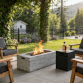 2-Piece Fire Pit Set: 41.9' Propane Fire Pit (40,000 BTU) with Burner