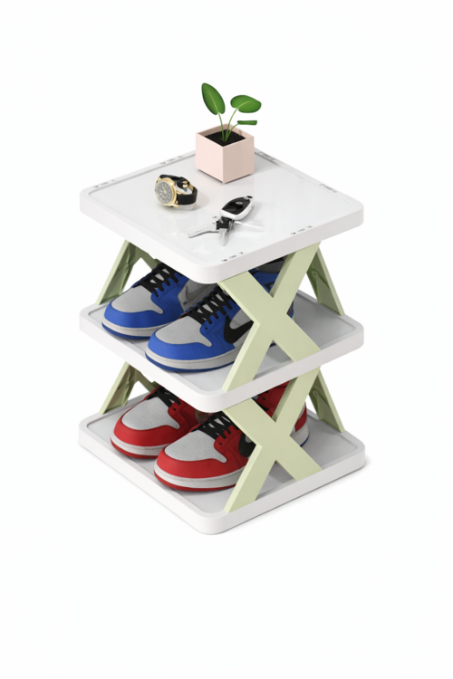 3-Tier Shoe Rack Organizer with Top Shelf